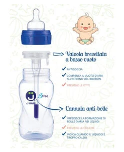 J Bimbi B Free Classic 330 Ml Biberon In Pp Con Canula Anticoliche E Tettarella In Silicone