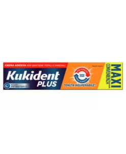 Kukident Plus Doppia Azione Tenuta Insuperabile Crema Adesiva Dentiere 65 G