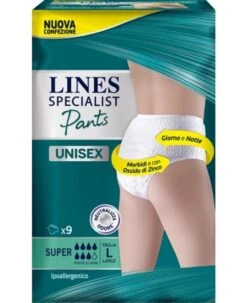 Pampers® Lines Specialist Pants Super L X 9 Pannolone Mutandina Indossabile Come Normale Biancheria Tipo Pull-on