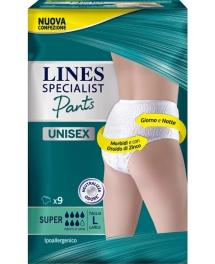 Pampers® Lines Specialist Pants Super L X 9 Pannolone Mutandina Indossabile Come Normale Biancheria Tipo Pull-on 1 Pampers® Lines Specialist Pants Super L X 9 Pannolone Mutandina Indossabile Come Normale Biancheria Tipo Pull-on