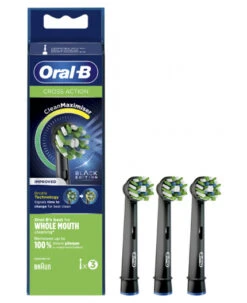 Oral B Oralb Cross Action Black Eb50 Testine Per Spazzolino Elettrico 3 Pezzi