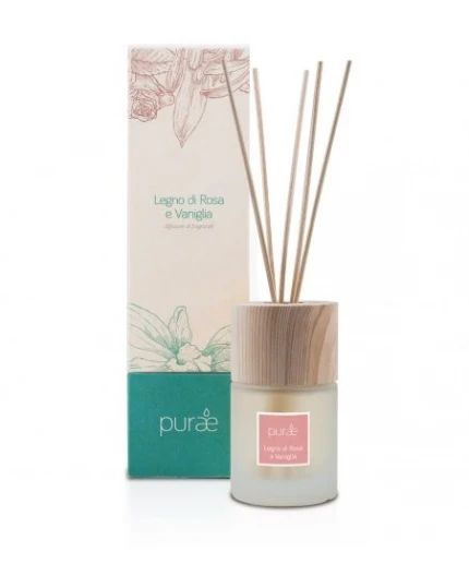 Purae Diffusore Bastoncini 100 Ml Legno Di Rosa E Vaniglia 1 Purae Diffusore Bastoncini 100 Ml Legno Di Rosa E Vaniglia