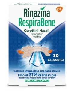 Rinazina Respirabene Cerotti Nasali Classici Carton 30 Pezzi